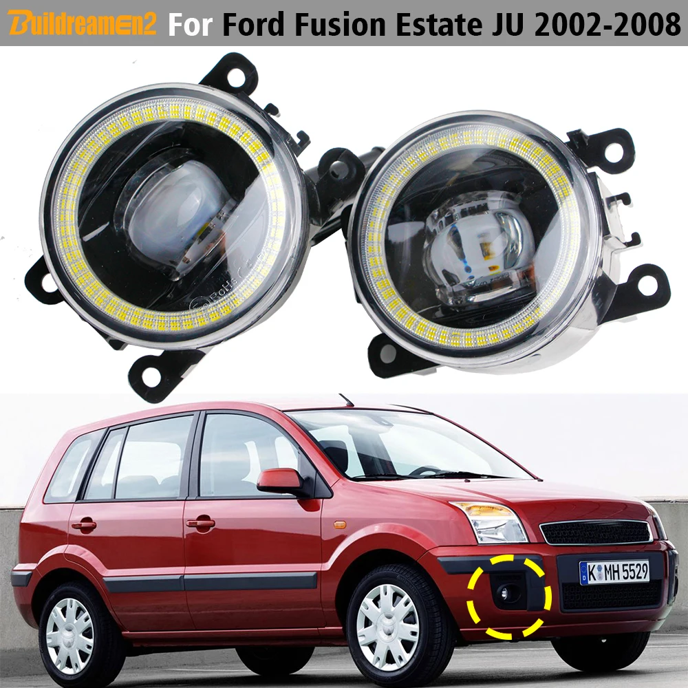 30W Car H11 LED Lens Fog Light Angel Eye DRL Driving Lamp 2 Pieces For Ford Fusion Estate JU 2002 2003 2004 2005 2006 2007 2008