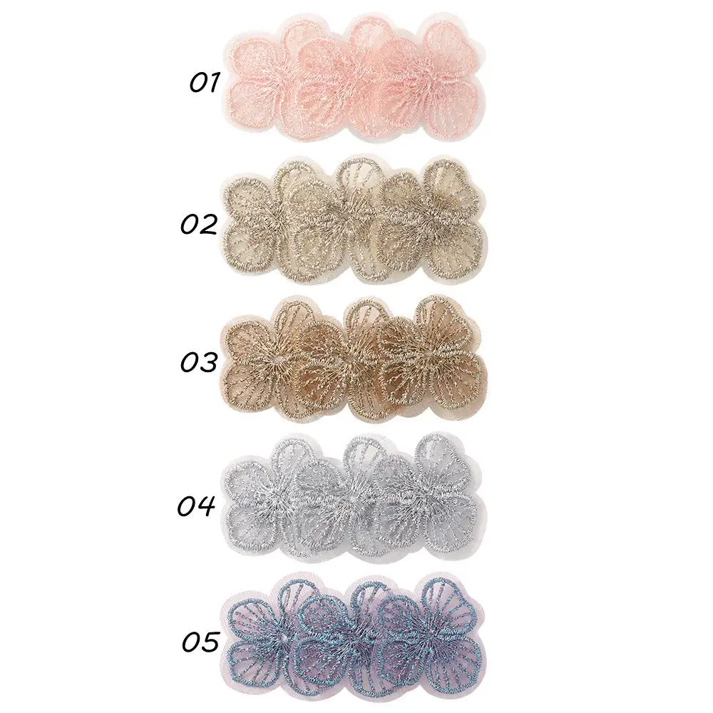 50 PCS/Lot, Lace Embroidery Flower Snap Clips For Baby Girls Lovely Flower Hairpins Kids Girls Hair Accessories