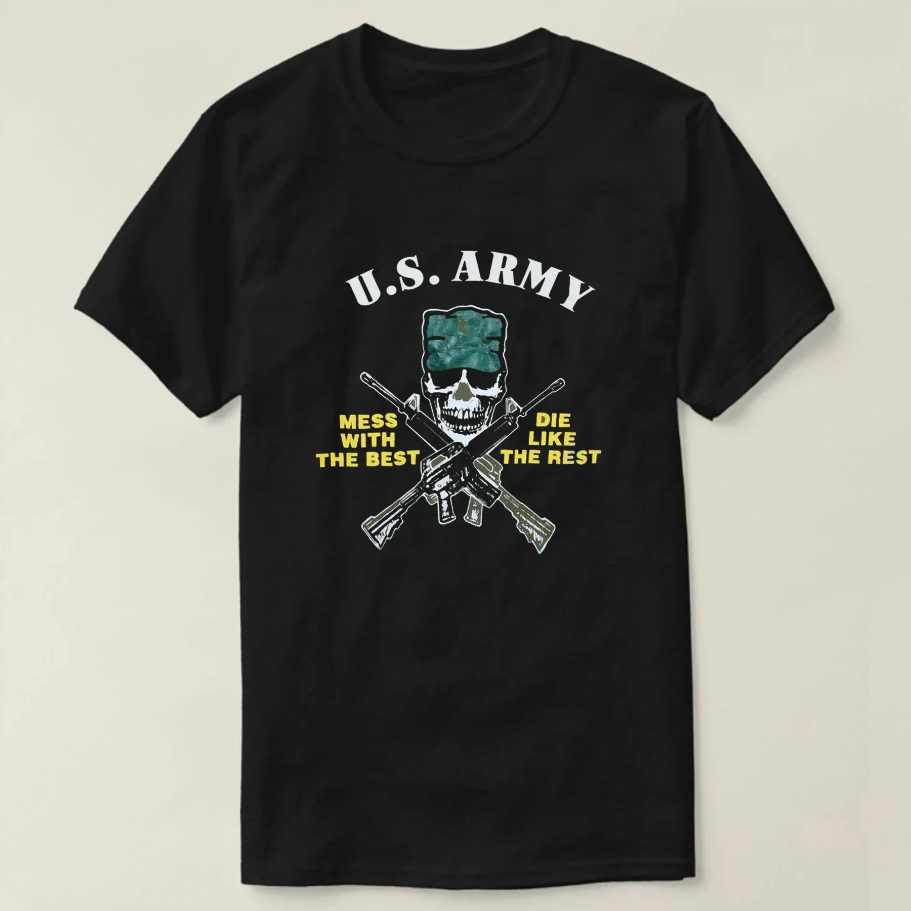

"MESS WITH THE BEST - DIE LIKE THE REST" US ARMY T-Shirt 100% Cotton O-Neck Summer Short Sleeve Casual Mens T-shirt Size S-3XL