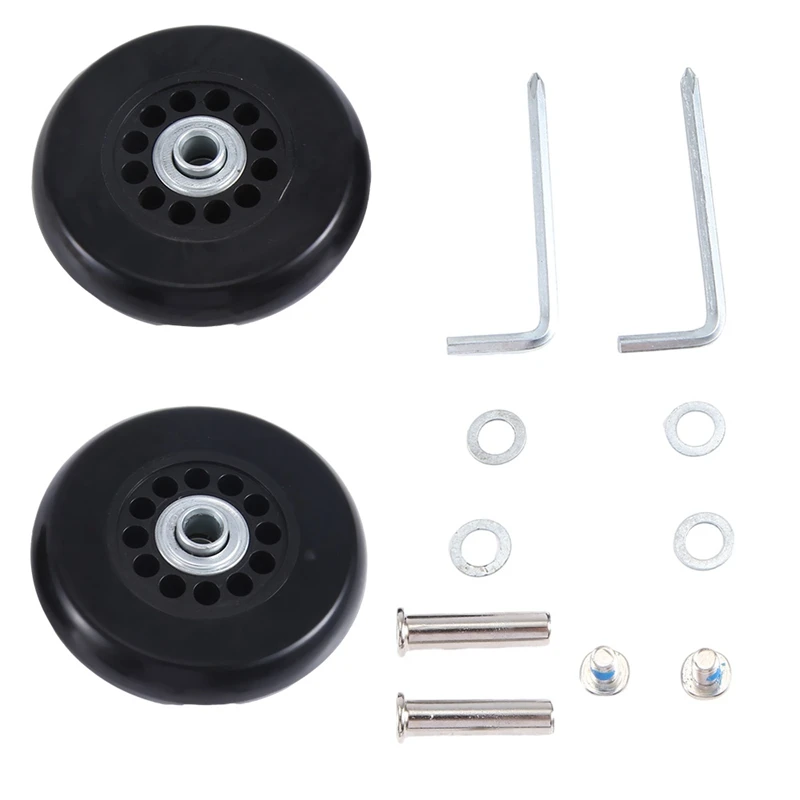 78x20mm Of 2 Luggage Suitcase Replacement Wheels Set Kit Pu Swivel Caster Wheels Carbon Steel Bearings Repai Set Kit