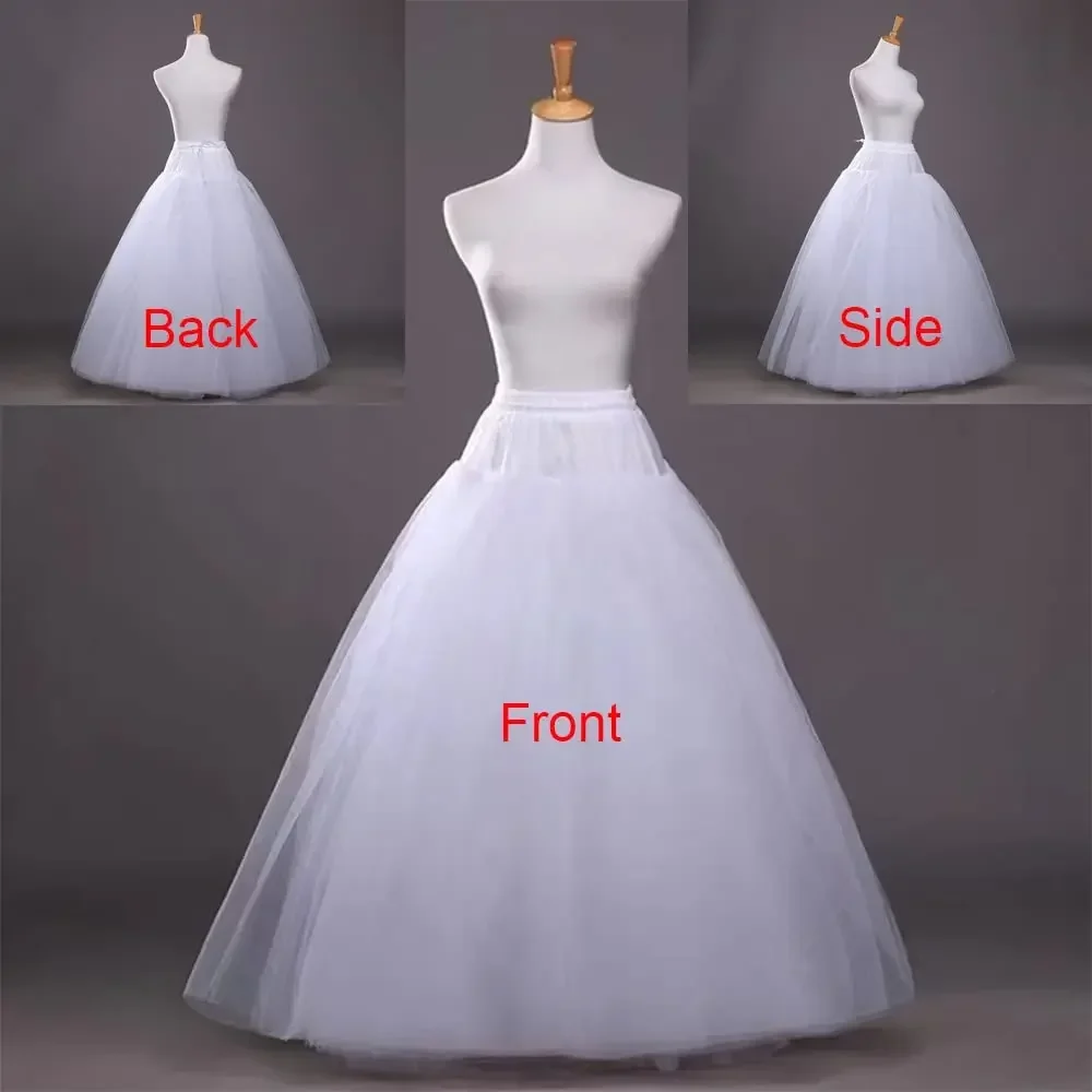 Plus Size Petticoats for Women Floor Length Crinoline Hoopless Long Underskirt Puffy Skirt for Wedding Dress Ball Gown