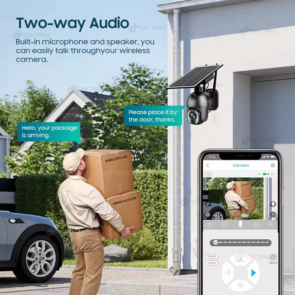 Home Outdoor Surveillance Solar Camera 4G SIM 50X Optical Zoom 4K Wifi Security Protection Cam Human Detection CCTV IP Cameras image 5