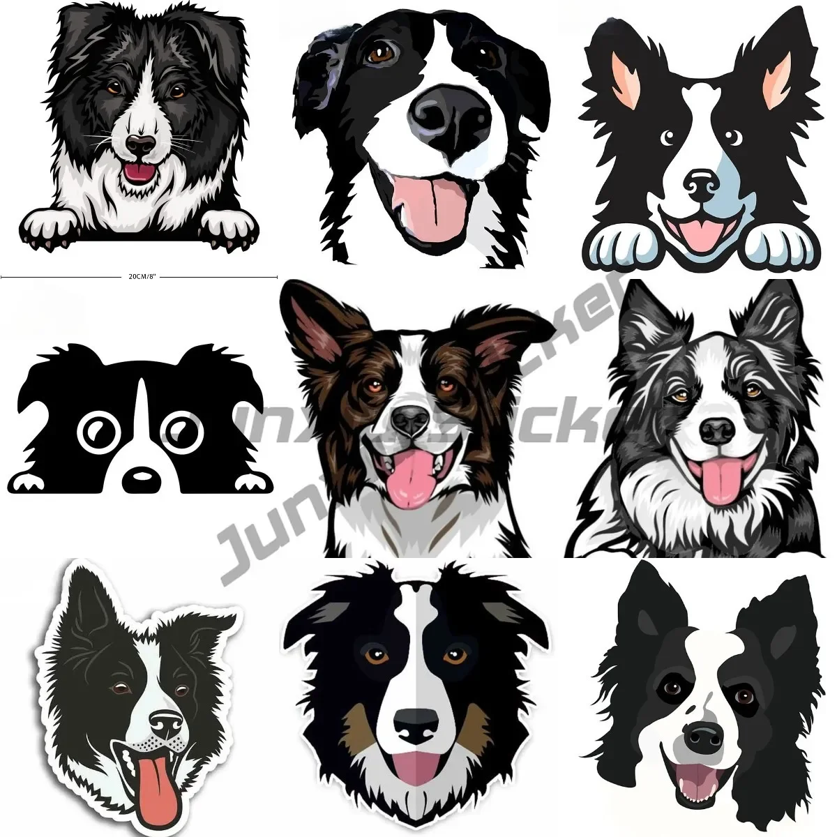 

Border Collie Vinyl Car Sticker Truck Car Window Travel Stickers for Laptop Luggage Suitcase Motor Car Bike Kids Toy Decals