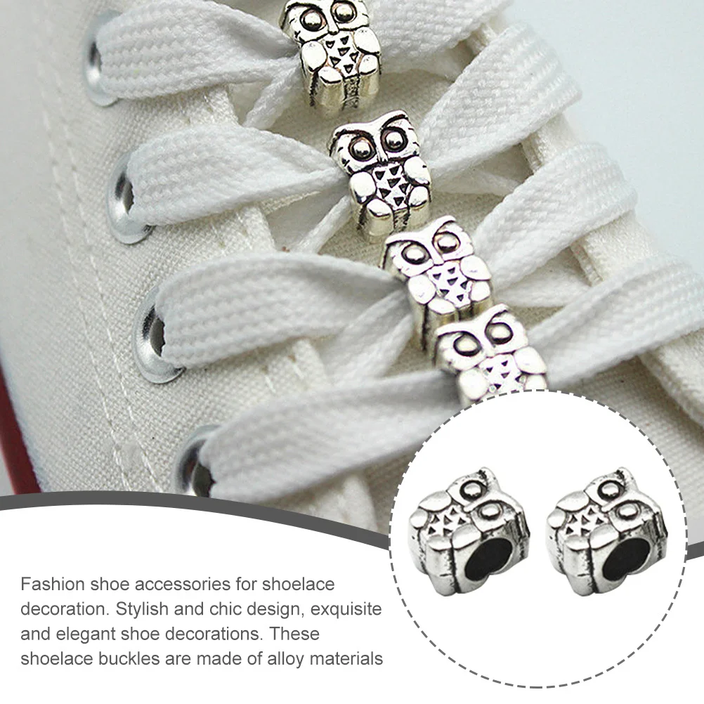 24 pezzi di scarpe in lega eleganti decorazioni gufo durevoli accessori fai da te ciondoli per lacci decorazioni per scarpe da donna