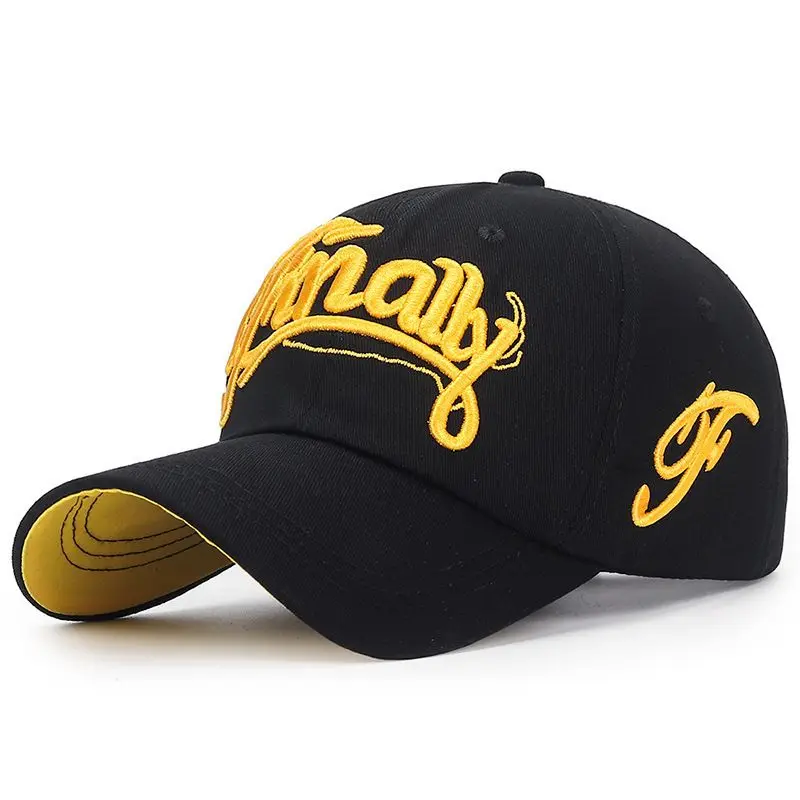 Spring and Autumn New Hip-hop Color-blocked Baseball Caps for Men and Women, Fashionable Three-dimensional Letter Embroidered Sun Hats