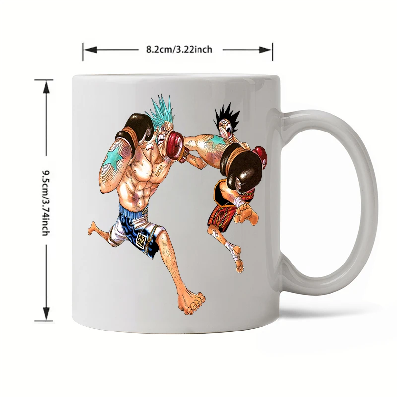 11oz anime uma peça dos desenhos animados luffy bonito kawaii caneca de cerâmica franky chocolate café leite bebida copo água presente moda criativa