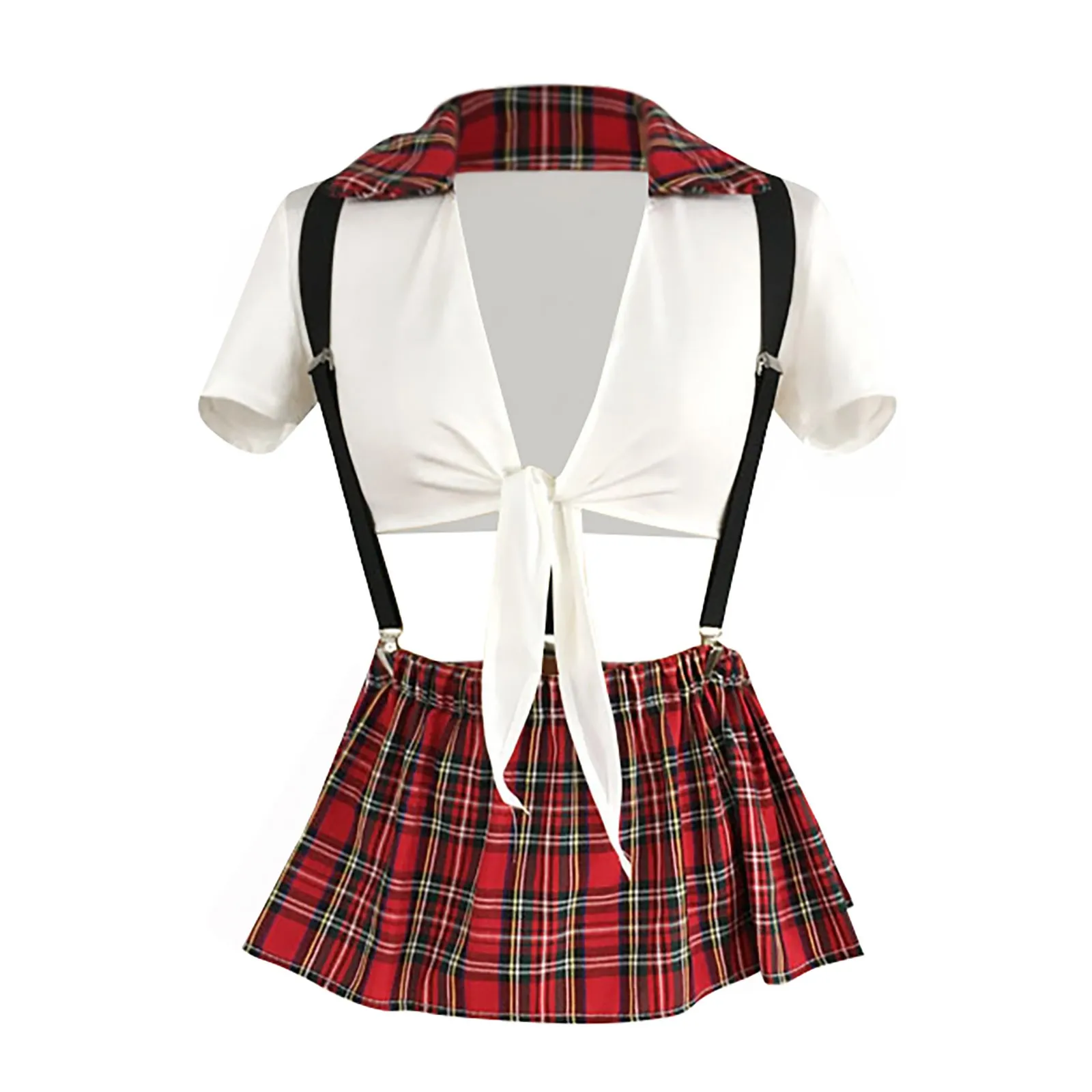 Sexy Women Lingerie Sets Women Mini Skirt Lingerie Set Schoolgirl Lace Plaid Student Uniform Role Play Costume Outfit 2024