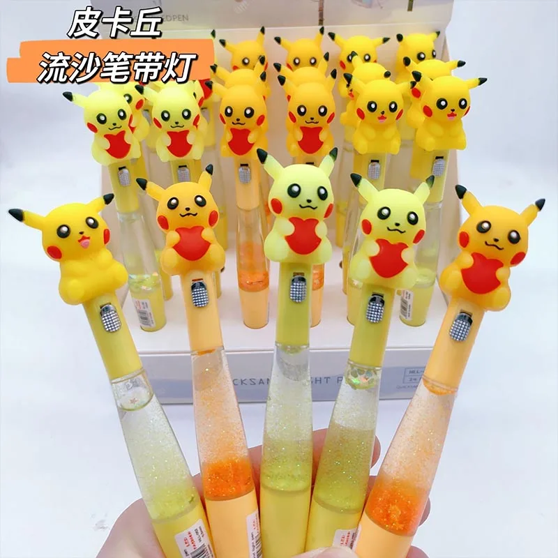 2pcs/lot Creative Pokemon Light Oil Gel Pens For Writing Cute 0.5mm Black Ink Neutral Pens Kids Gift Office School Supplies