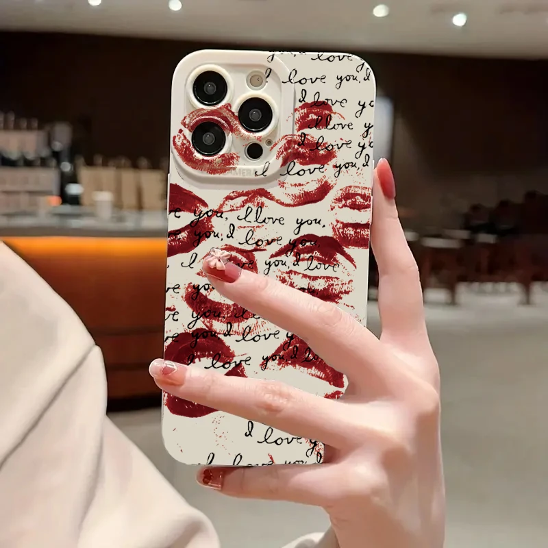 Case For Redmi Note 13 Cases Redmi 12 Case Lip Printed Phone Case For Redmi Note 13 12 Pro Plus 12S 12 11S 11 10 Redmi 13C Cover