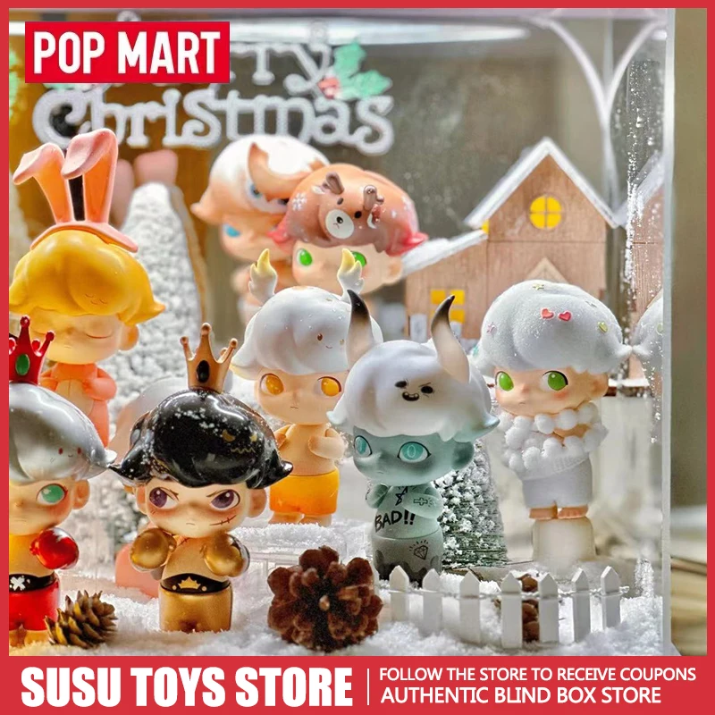 

Genuine POP MART Dimoo Retro Series Blind Random Box Kawaii Anime Action Figure Mystery Surprise Doll Desktop Decor Ornament Gir