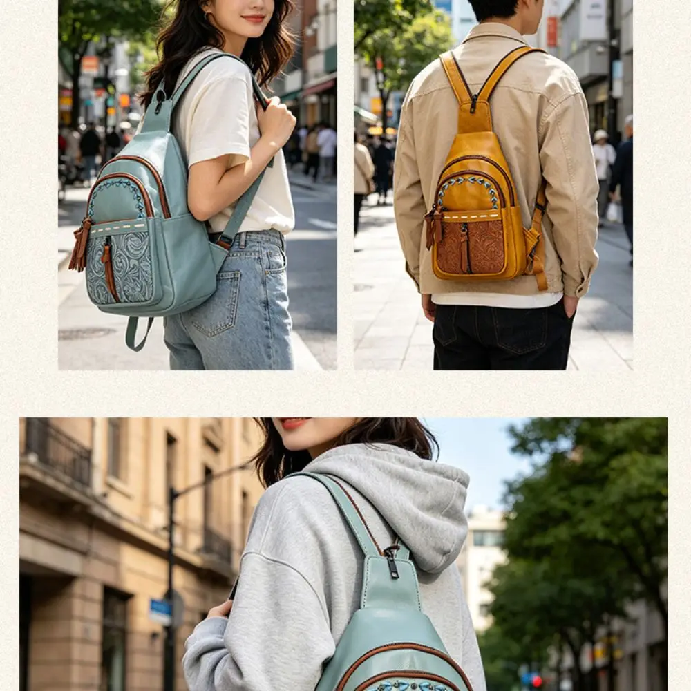 2-Way Wear Convertible Backpack Purse Adjustable Shoulder Straps Zipper Closure Boho Backpack Print Pattern Zipper Backpack