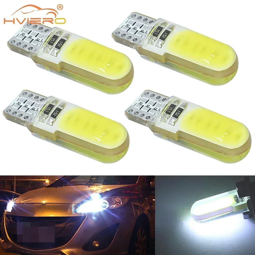 4PCS Car Marker Reading Dome Wedge Led T10 Auto Parking Bulb Brake Lamps Multicolor Silicagel Turn Signal License Plate Lighting