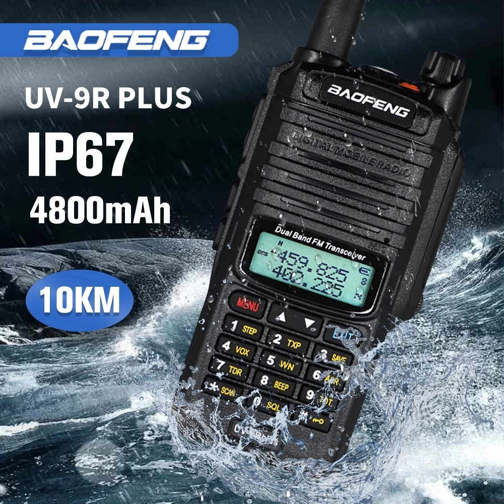 

Baofeng UV9R Plus 10W Walkie Talkie for Hunting 10Km Hf Transceiver Vhf Uhf Ham Radio Long Range CB Radio Statio