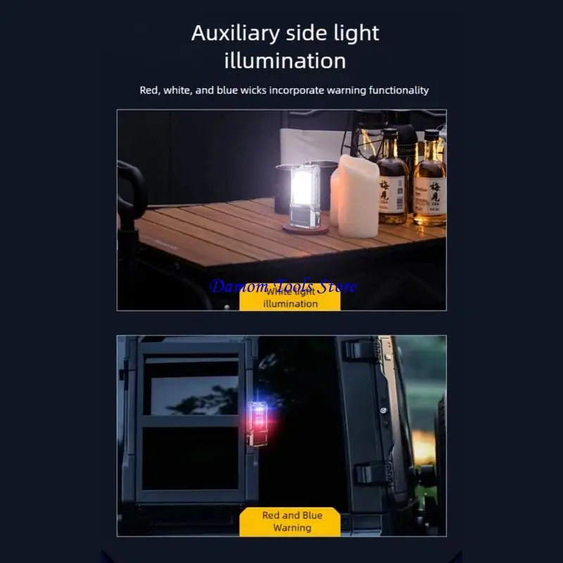 

57BE Portable Keychain Light Rotating Head Flashlight Double Light Source Torch