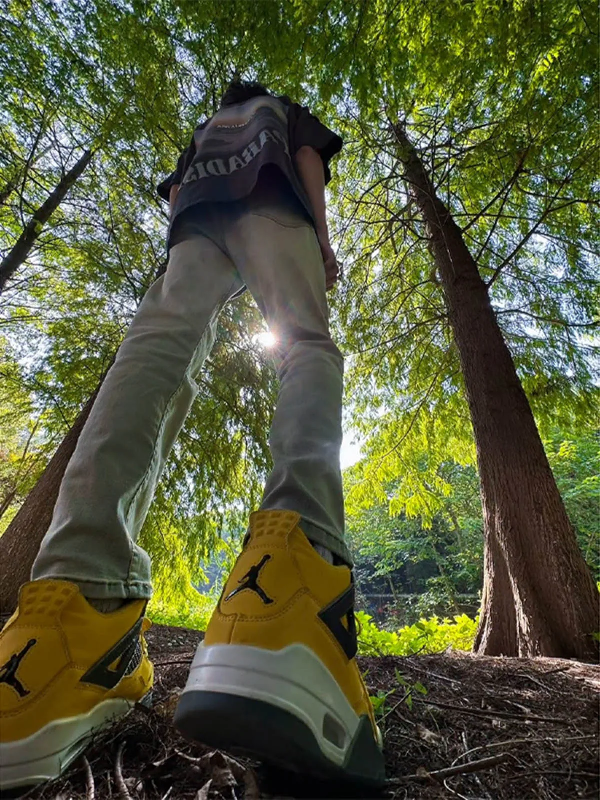 

Cleanfit Men's Straight Leg Jeans Yellow Mud Color Trendy Street Sle Elastic Slim Fit Pants Spring Autumn New Arrival