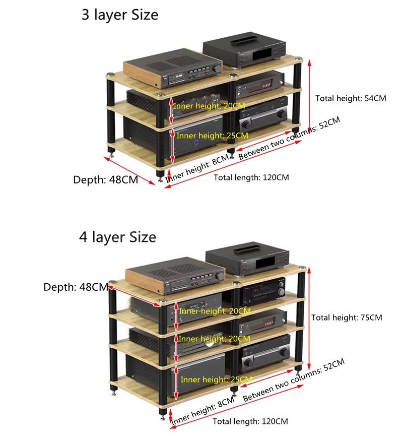 DK-024 طاولة الصوت KTV أغنية خزانة مكبر كهربائي رف الصوت تخزين الصوت الرف حامل التلفزيون الفولاذ المقاوم للصدأ عمود الساقين
