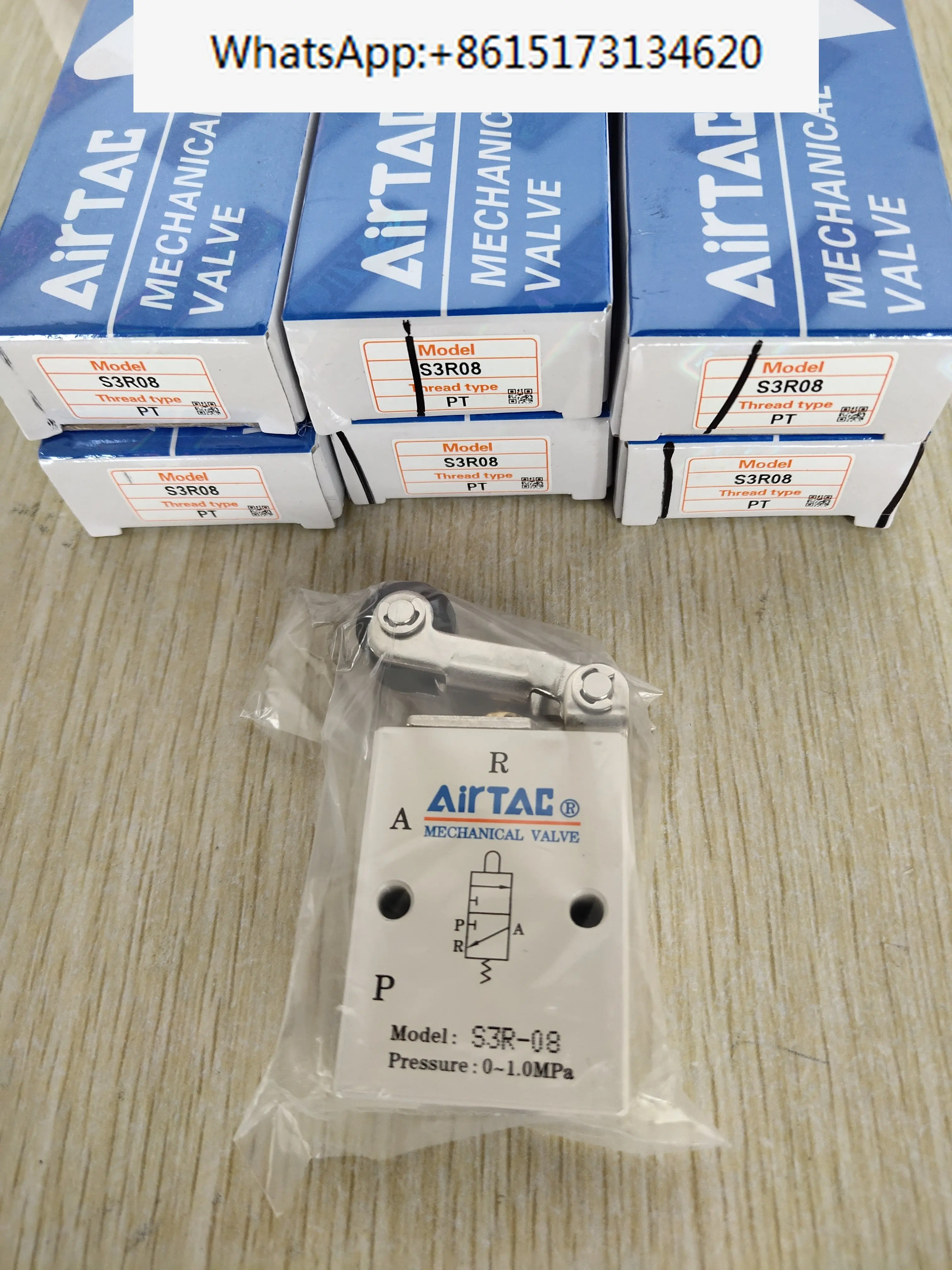 

10 pieces AIRTAC mechanical valve S3B/S3R/S3L/S3HL/S3V-M5/06/08 two-position three-way control valve S3R S3Y S3V S3V S3B