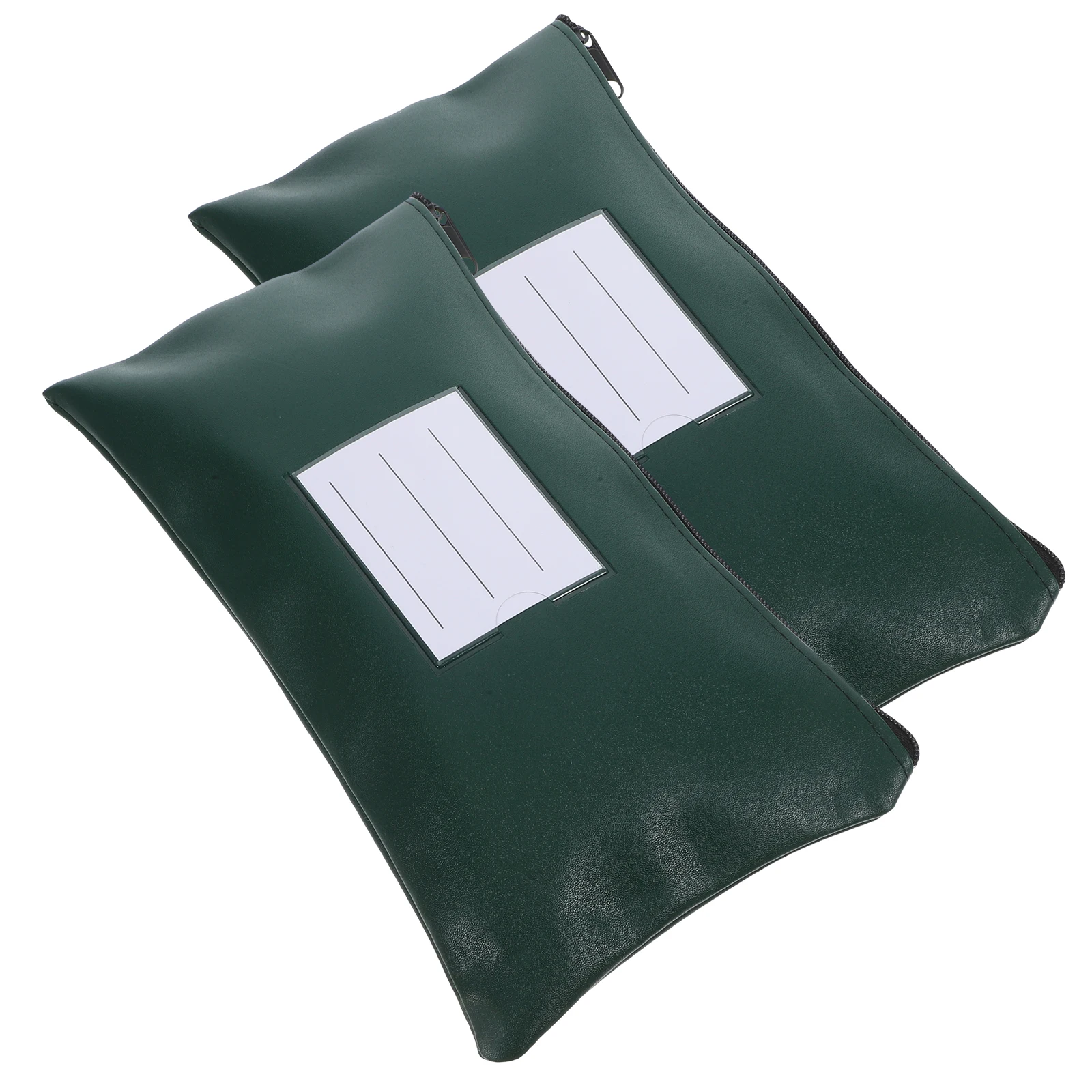 

2pcs Zippered Pu File Pouch Portable Document Organizer Storage Bag For Money Cards Passports Certificates Receipts Foldable