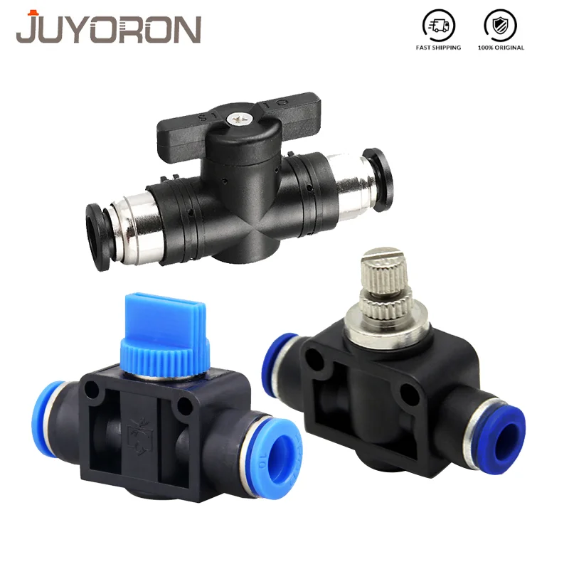 HVFF SA BUC Fitting 4mm 6mm 8mm 10mm 12mm Pneumatic Push In Quick Joint Connector Hand Valve To Turn Switch Manual Ball