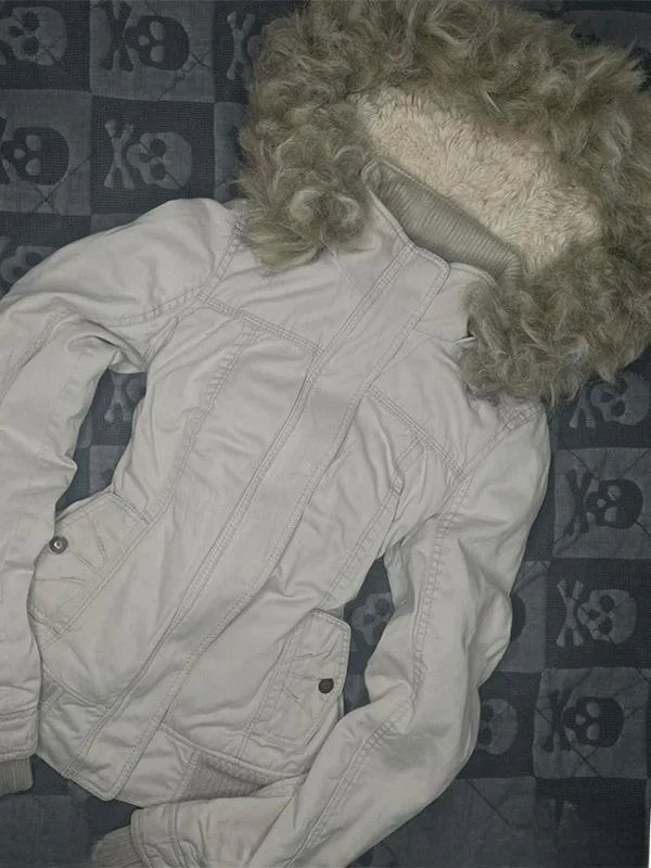 Gothique Rose Original américain Vintage femmes Fce doublé à capuche Jaet coupe ajustée couleur kaki fermeture à glissière Long manteau Sve