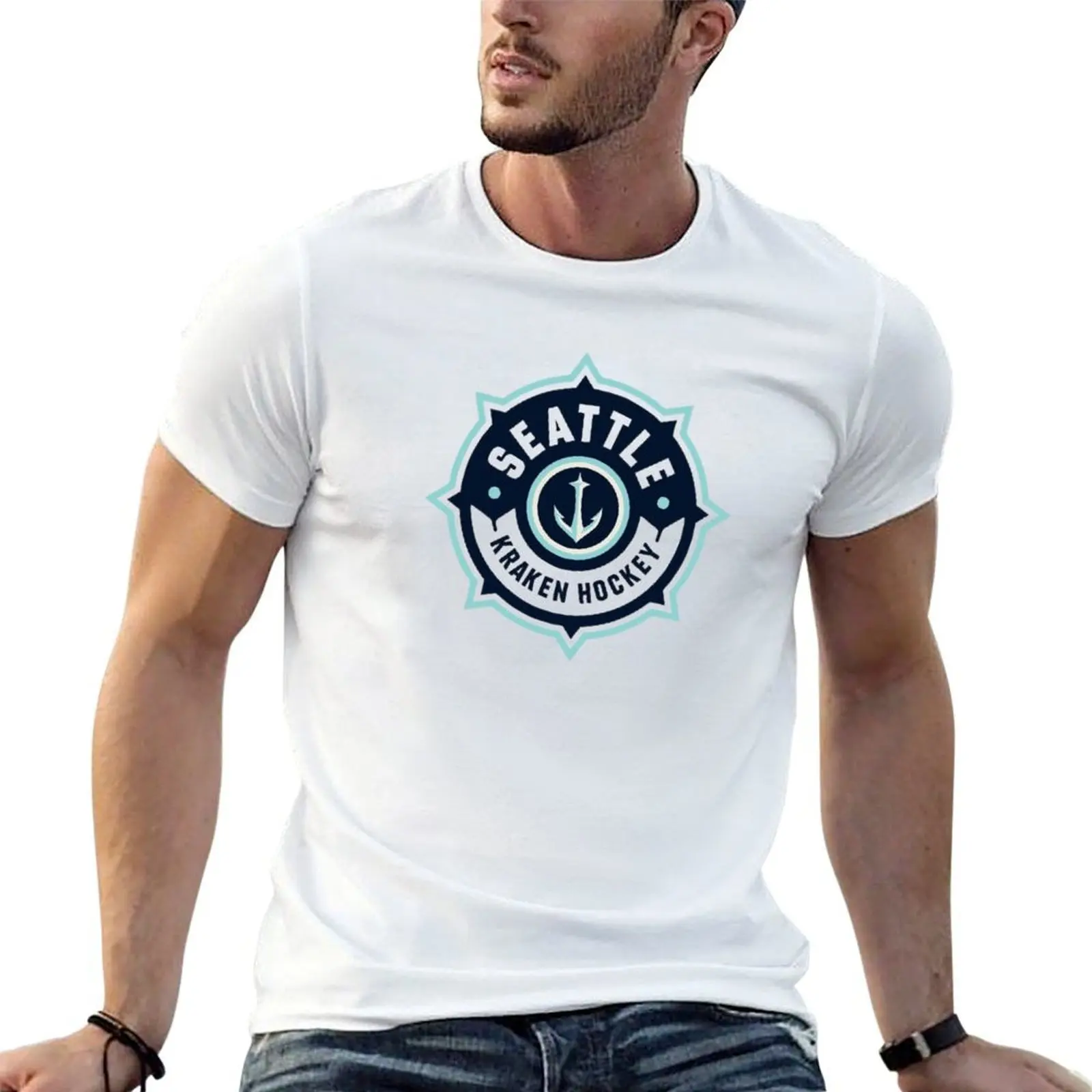 

Seattle Hockey Badge T-Shirt t shirt man designer cotton t shirts high quality T-Shirt