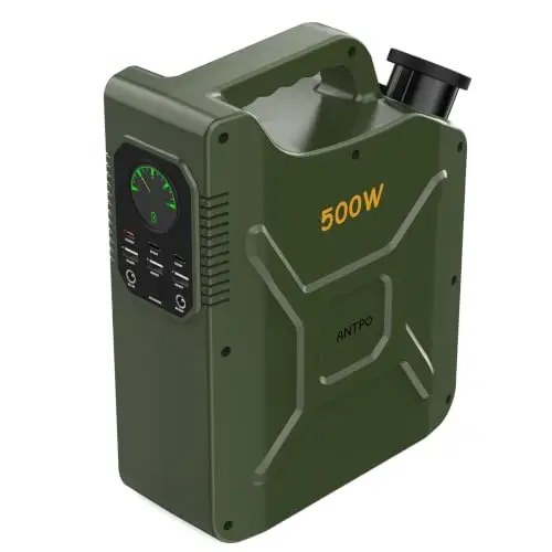 ANTPO 500W Portable Power Station, 500Wh LiFePO4 Solar Generator Pure Sine Wave 110V AC Car Outlets PD 60W QC3.0 Backup