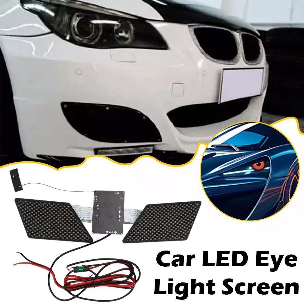 LED Devil's Eye Angel's Eye LED Screen Car Fog Lamp Decoration Lights Dynamic Cool DIY LED Lights Pixel Screen Protective Cover