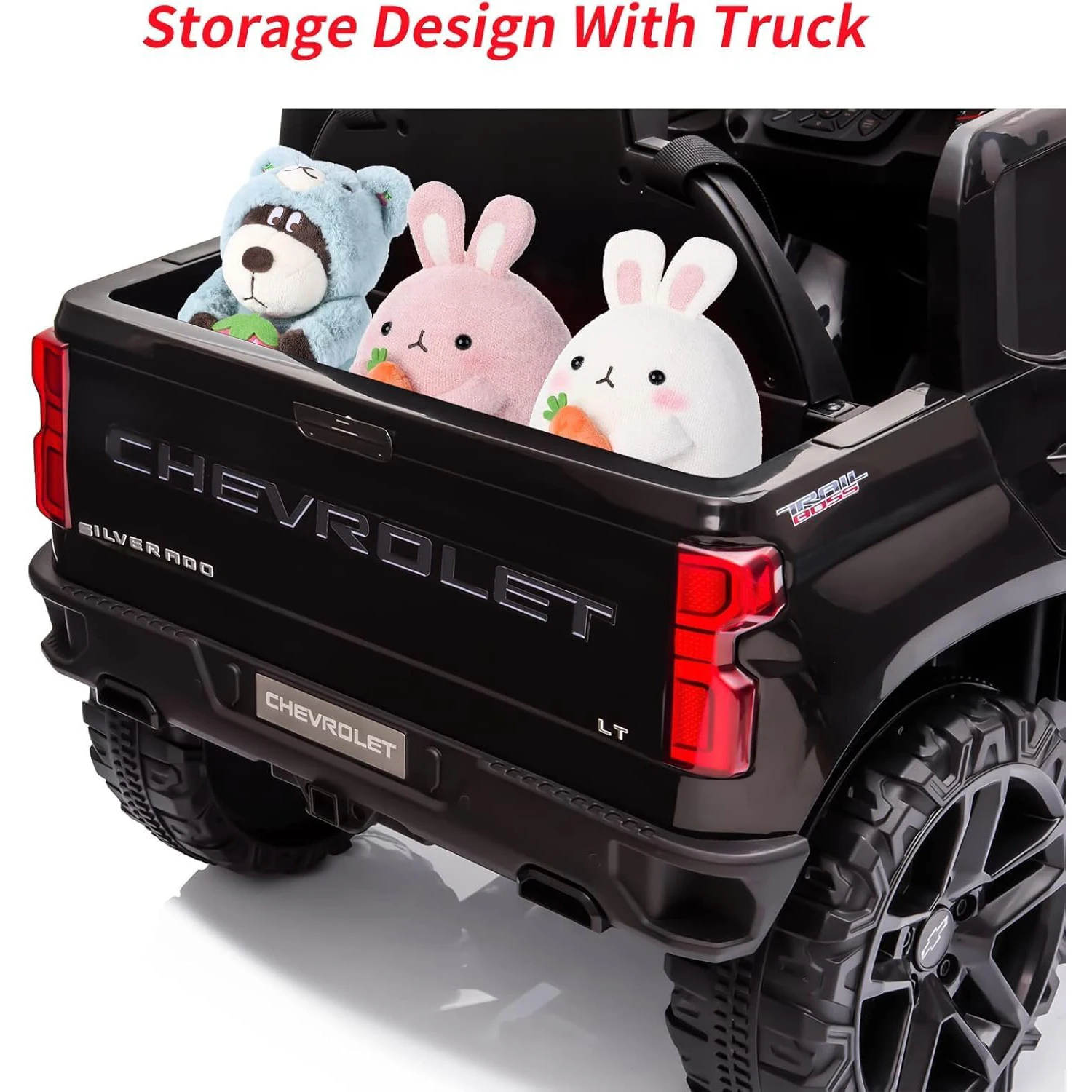 Camion pour enfants 12V, voiture électrique, véhicule électrique pour enfants/tout-petits, avec télécommande, lumière LED MP3/Bluetooth