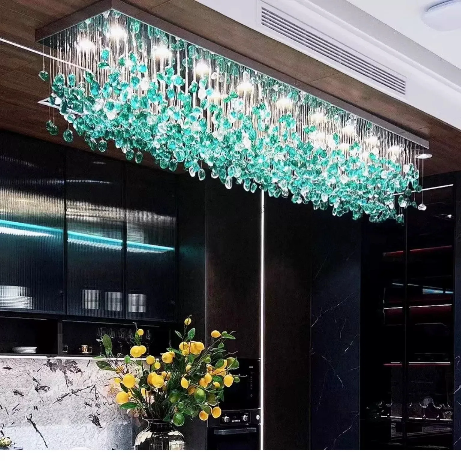

Modern Stone Crystal LED Chandelier For Living Room Lobby Large Luxury Cristal Lighting Fixtures Indoor Home Decor Hanging Lamps