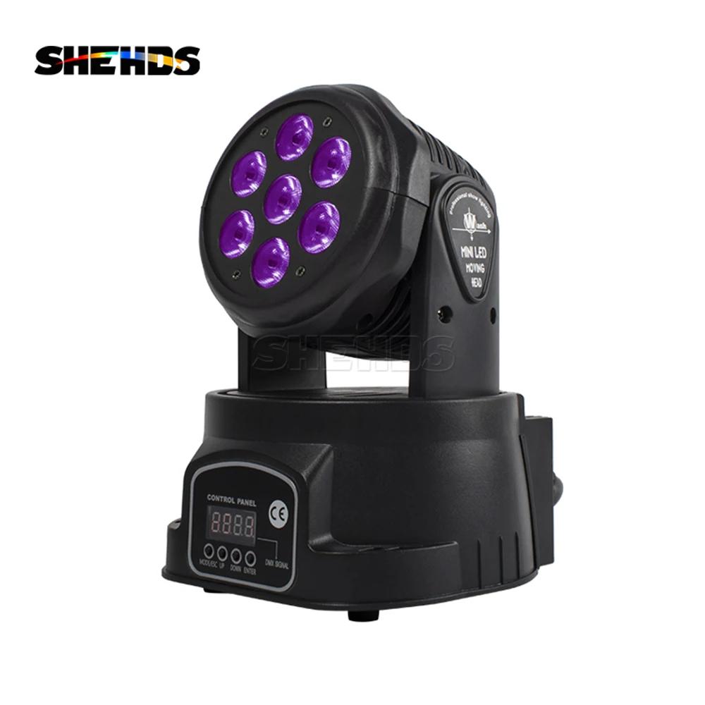 SHEHDS 7x12w / 7x18w Moving Head LED Wash Light RGBWA+UV 6in1 Party Light For DJ Disco Wedding Parties Nightclub Light DMX 512