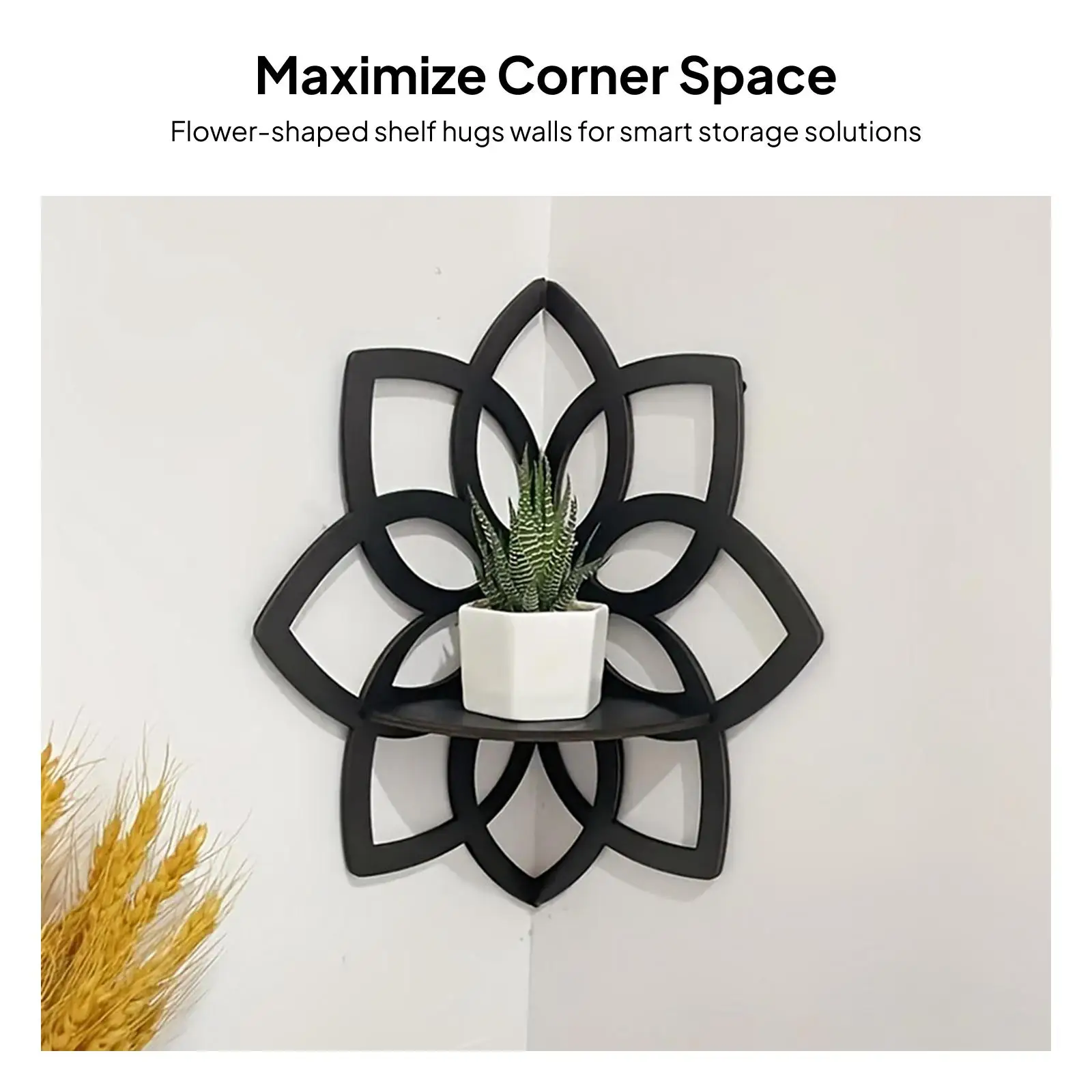 Flower Shape Corner Shelf Home Decoration Rack Gift Flower Shape Storage Rack for Living Room Office Bathroom Bedrooms Home