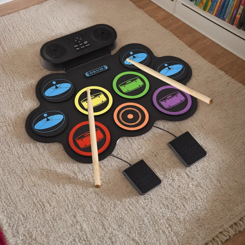 Hand-rolled Electronic Drum Portable Percussion Instrument Silicone Jazz Drum Demonstration Song Pad Drum