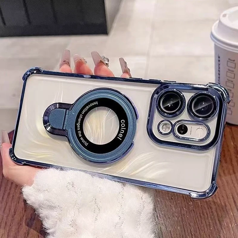 Für OPPO Reno 14 13 12 11 Reno14 Reno13 F Pro 13F 14F 12F Hülle mit Magnetischer Halterung, Galvanisiert, Weich, Transparent, Stoßfest – Detail 11