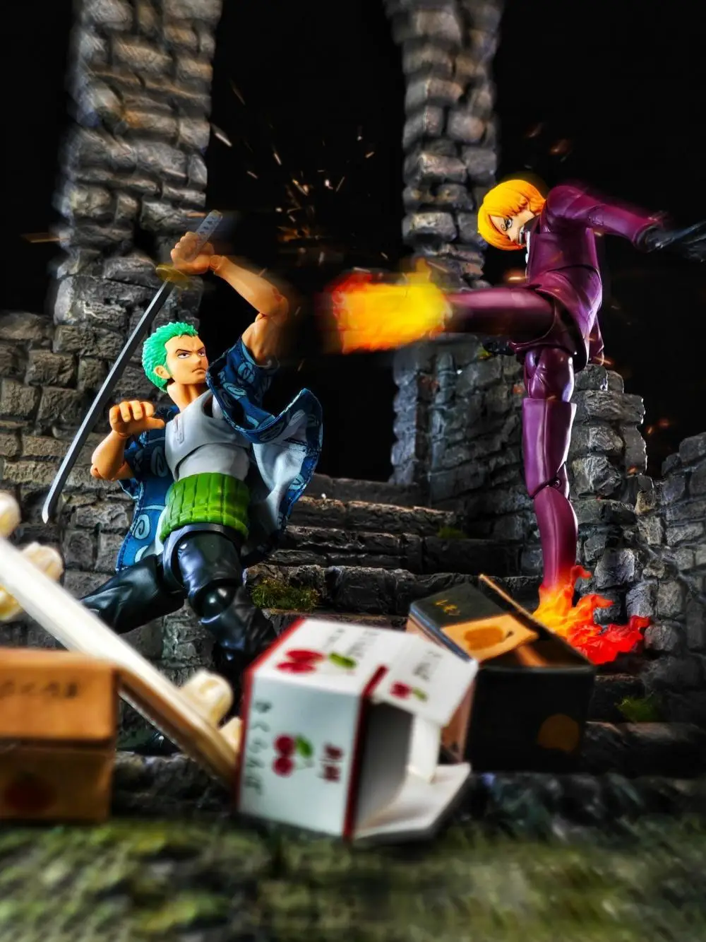 قطعة واحدة SHF أنيمي نقية اليدوية زورو أرلونغ سترة قميص جديد الملابس الزرقاء المدمج في سلك الحديد مناسبة للعب 1/12 #4