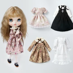 Blyth Clothes Lace Vintage Dress Shirt Pleated Skirt Uniform Set Maid Skirt Suit Ymy Licca Azones Ob22 24 27 Doll Accessories