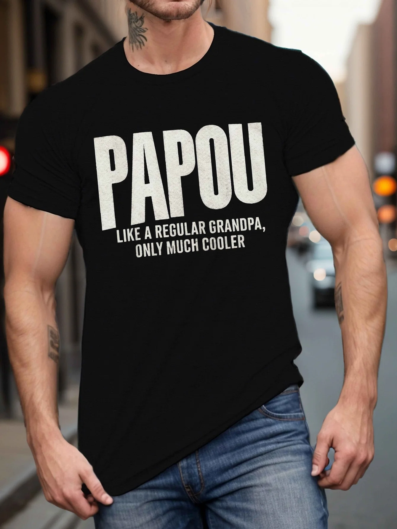 Grandpa Papou from Papua Designs Pleated Plus-Size Men's T-Shirts, Extra Large Sizes