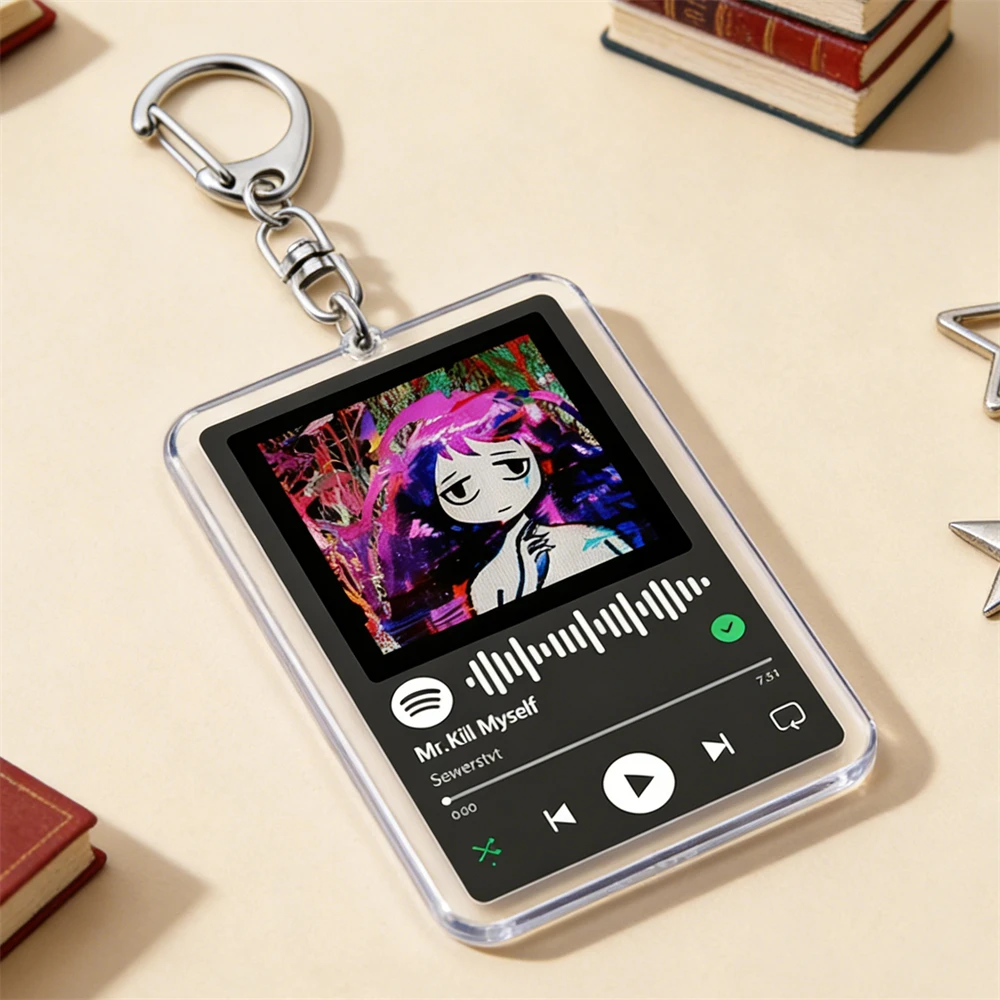Sewerslvt Breakcore Llaveros de música para mujer Accesorios Bolsa Anime Mr. Kill Myself Jvnko Machine Girl Keying Jewelry Fans Regalos