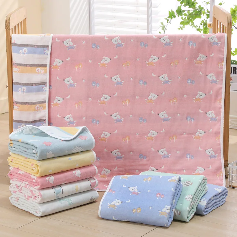 Baby Bath Towel Boy Girl Cotton Blanket For Newborn Bathrobe  Gauze  Washcloth Infant Swaddle Skin-Friendly