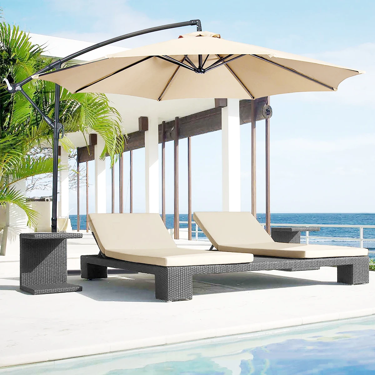 

1pc Outdoor Sunshade Umbrella Canopy UV Protection Lightweight Foldable Portable Sun Parasol for Beach Yard Durable Canopy Cover
