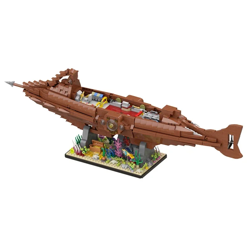 MOC 20000 Leaguesed Captain Nemo เรือเรือ Building Blocks ชุด Submarine Leagues ภายใต้ทะเลเรือ Nautilued อิฐของเล่นเด็ก