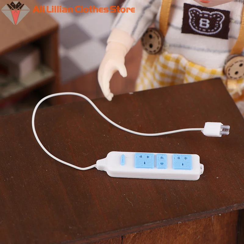 ⭐ CALIENTE ❗   Accesorios para electrodomésticos, enchufe para casa de muñecas 1/12 con Cable, modelo de decoración para casa de muñecas, juguetes para juego de imitación para niños, 1 ud.