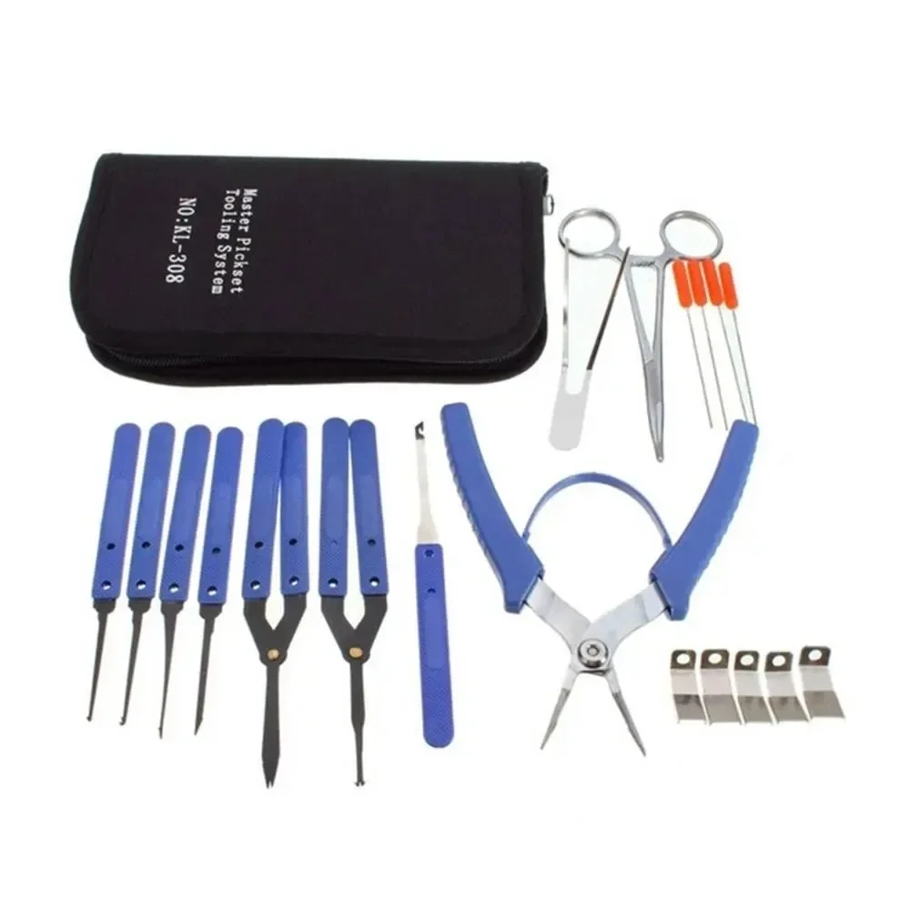 XNRKEY 19pcs KLOM Broken Keys Removal Kit Set Tools Taken The Broken Keys Easily Out Of Lock Locking Repair Tools Pack