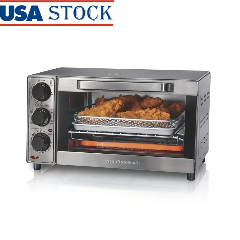 

Sure-Crisp Air Fryer Toaster Oven 4 Slice Capacity Multi Functional Cooking Bake Broil Toasting Stainless Steel Easy Clean