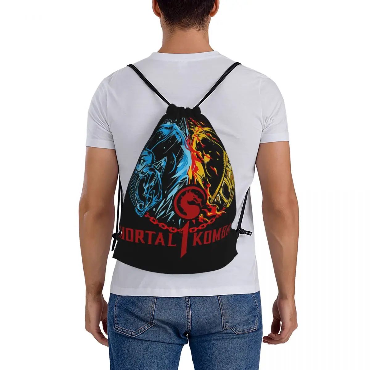 

Mortal Kombat One Backpacks Multi-function Drawstring Bags Sports Bag Book Bags for Travel Students