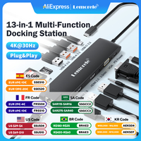 Lemorele TC96 USB Hub USB 3.1 Dock Station USBC to Dual HDMI 4K 10Gpbs Type-C Adapter VGA USBC 3.1Gigabit Ethernet for Mac Win