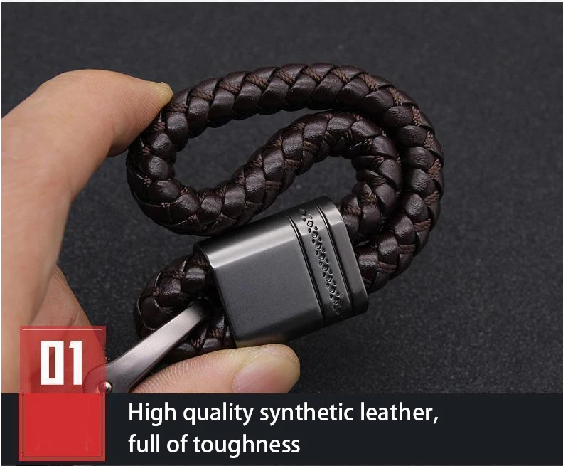 Alloy Metal Keyfob Car Keyring Keychain Key Chain Ring Leatherette