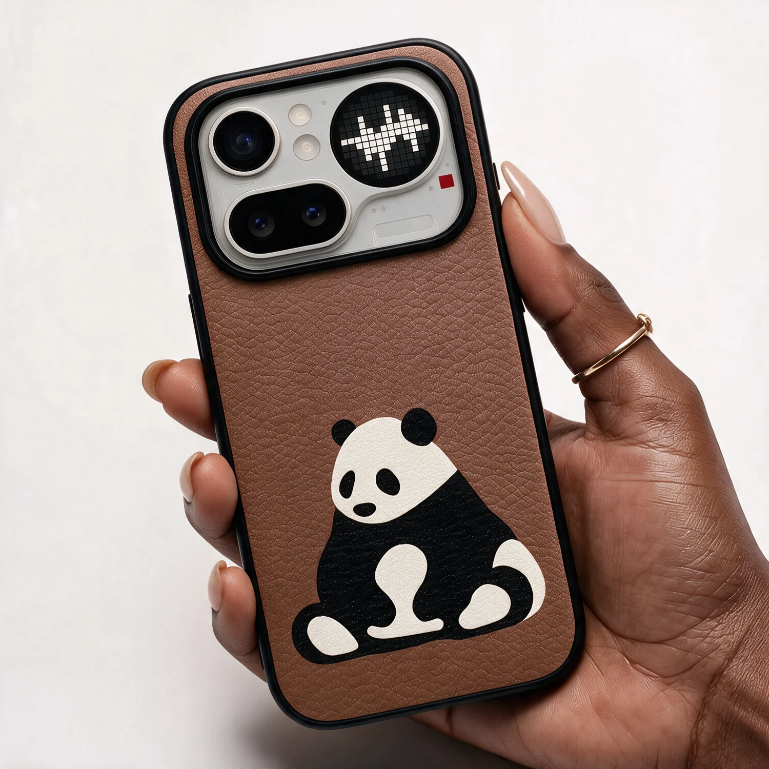 For Nothing Phone 3a 4a Pro Case Flower Luxury Genuine Leather Shockproof with Cat Pattern Design Nothing4a 3a Pro Panda Covers