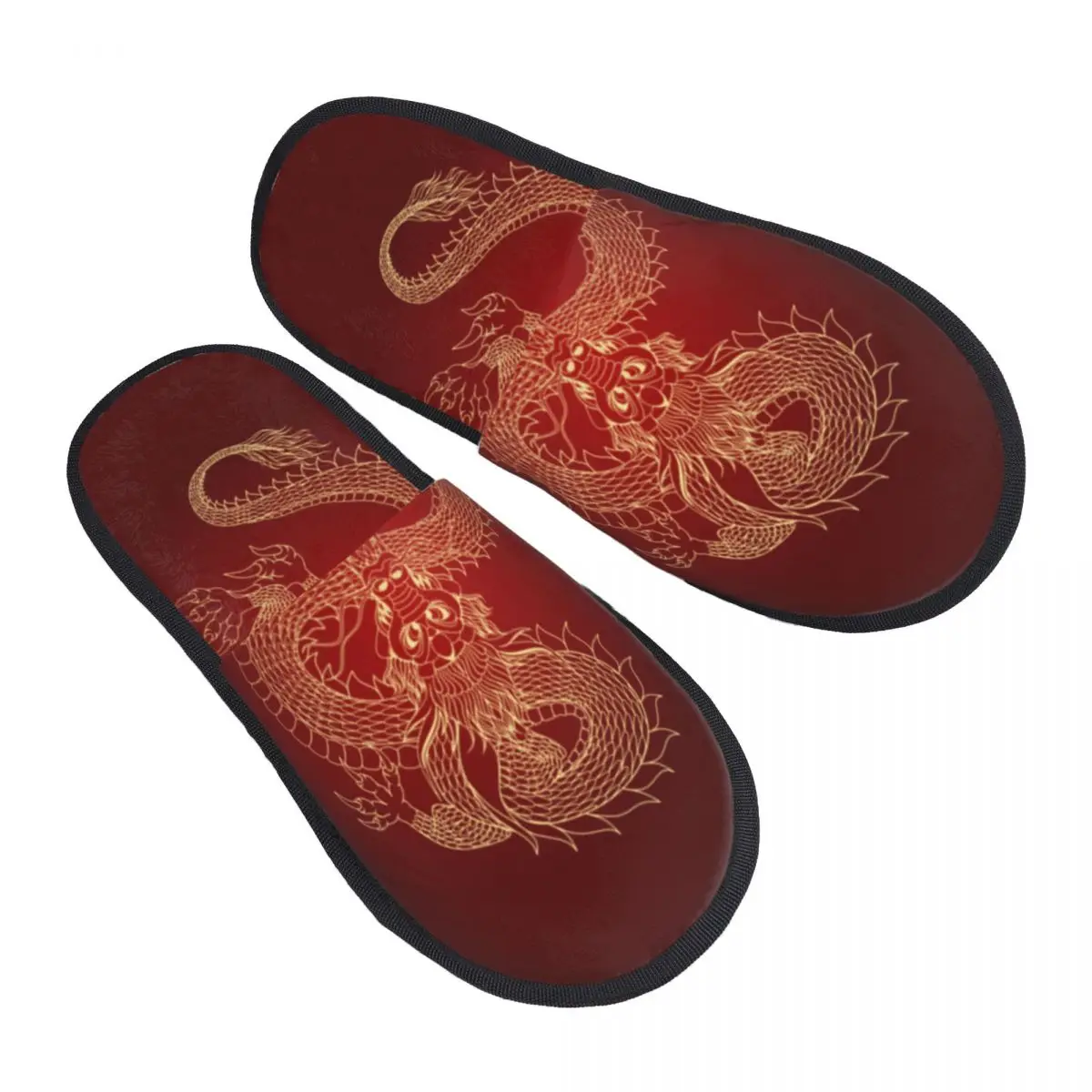 

Golden Dragon Slipper For Women Men Fluffy Winter Warm Slippers Indoor Slippers