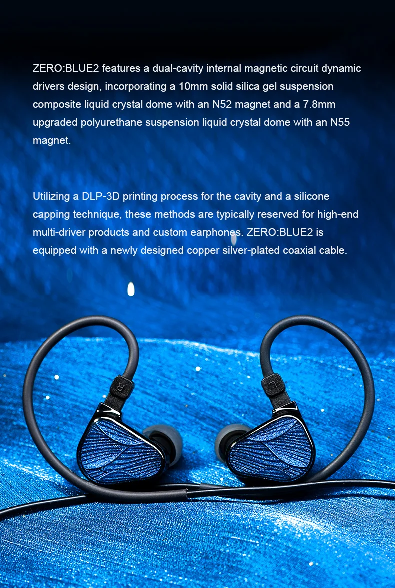 TRUTHEAR X Crinacle Zero:BLUE2 Kopfhörer Kabelgebundene In-Ear HIFI Musik-Gaming-Kopfhörer 3,5mm Stecker – Detail 2