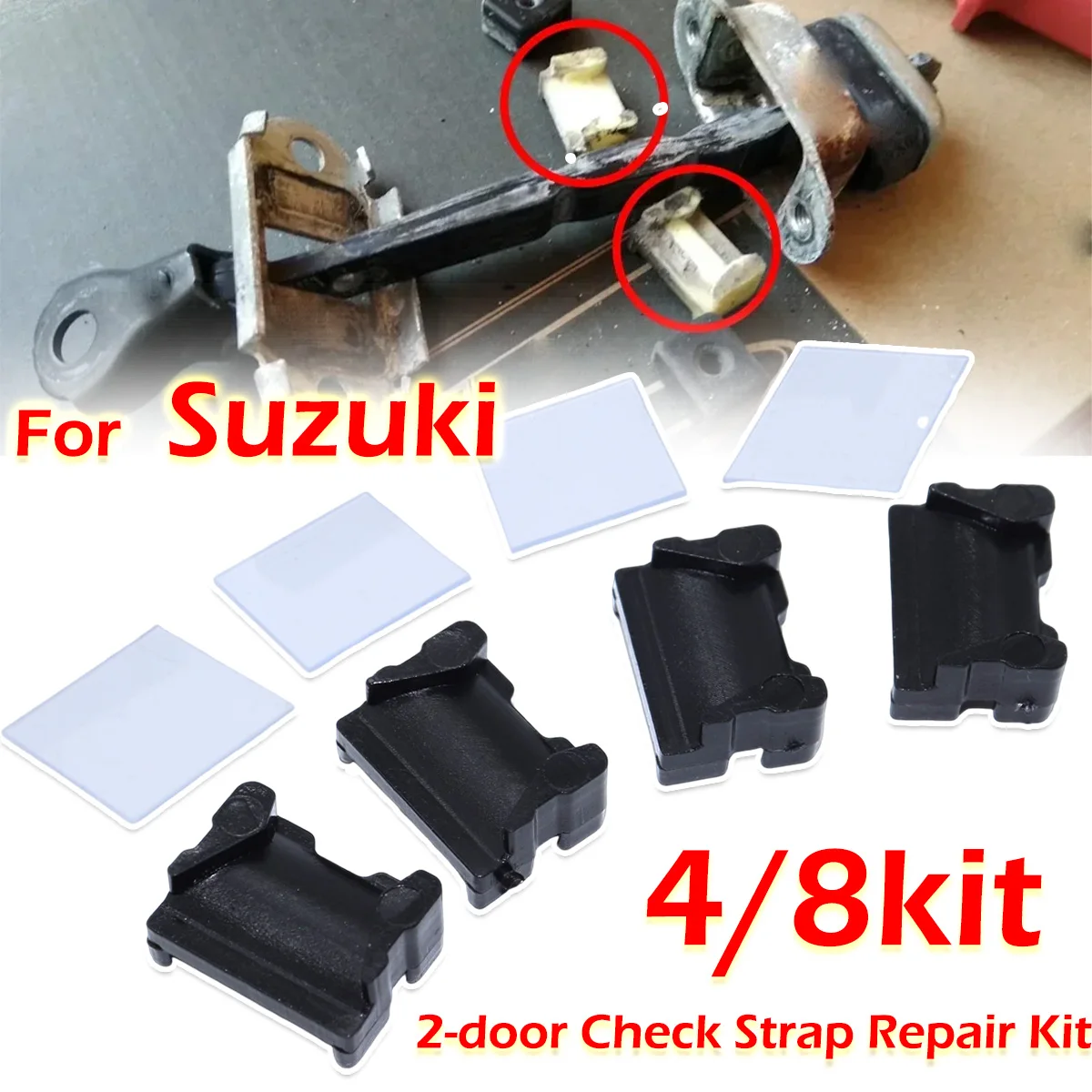 

4/8kit For 2 Door Car Door Check Assy Checker Strap Hinge Stopper limiter Assy Repair Replacement Parts For Suzuki BALENO CULTUS